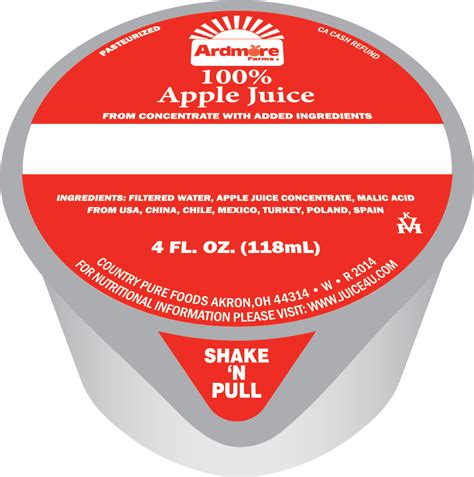 Ardmore Farms Apple Juice Frozen Cup - Country Pure