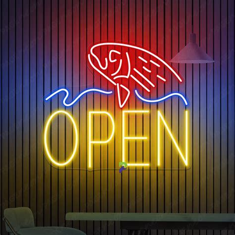 Neon Fish Open Sign Storefront Led Light - PageNeon
