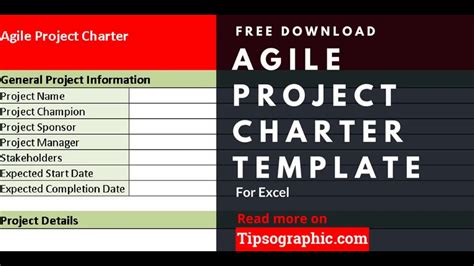 Agile Project Charter Template for Excel, Free Download 🡆 http://bit.ly ...