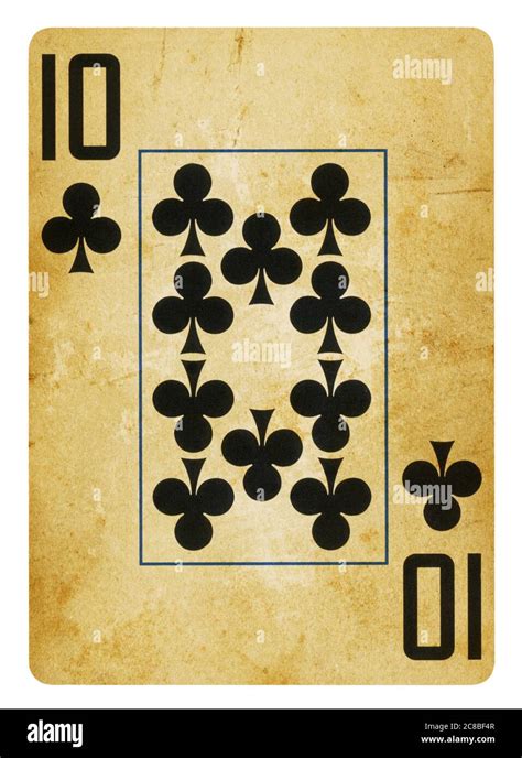 Ten of Clubs Vintage playing card - isolated on white (clipping path included Stock Photo - Alamy