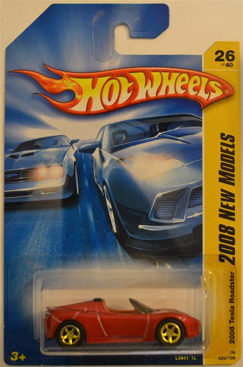 Hot Wheels 2008 Tesla Roadster Red #26 Custom-Made with Real Rider Rubber Wheels HW 2008 New ...