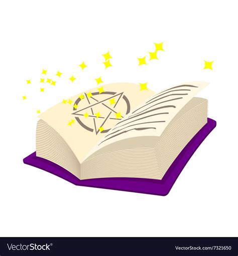 Magic book cartoon icon Royalty Free Vector Image