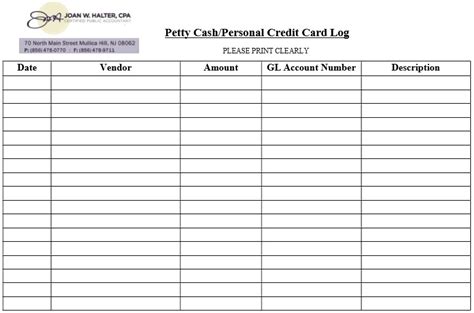 Petty Cash Journal Template Free - FREE PRINTABLE TEMPLATES