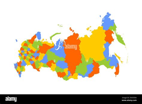 Russia political map of administrative divisions - oblasts, republics ...