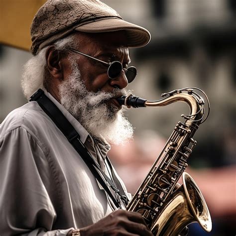 Premium Photo | Old man playing saxophone