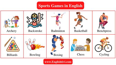 Types of Sports Games in English With Pictures - Englishtivi