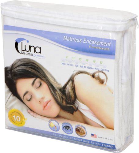 Luna Premium Hypoallergenic Zippered Bed Bug Proof Mattress Encasement ...