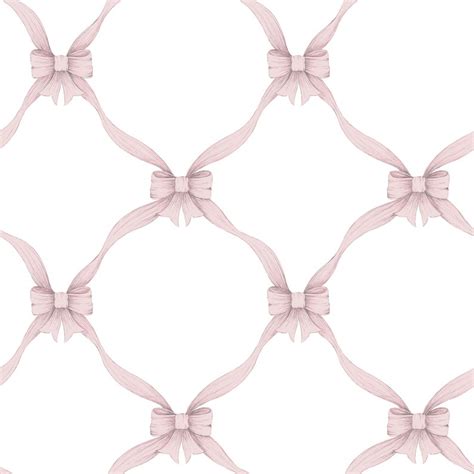 Pink Little Bow Print Wallpaper, Removable, Peel and Stick, Nursery, Living Room, Classic in ...