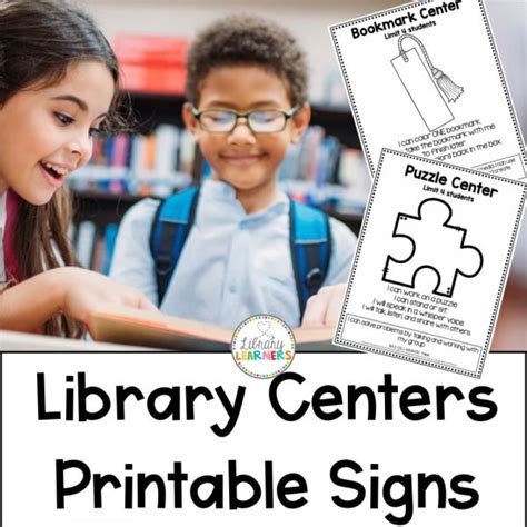 10 Library Centers Printable Signs | Librarians Teach