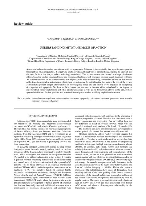 (PDF) Understanding mitotane mode of action