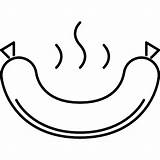 Sausage Coloring Lineal icon sketch template
