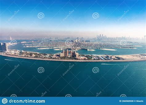 Dubai Palm Jumeirah Island Aerial View in United Arab Emirates Stock ...