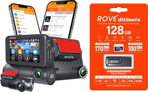 Amazon.com: ROVE R3 Dash Cam | 128GB Micro SD Card : Electronics