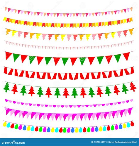 Multicolored Bunting Vector, Design Elements Stock Vector - Illustration of multicolored, fair ...