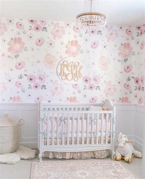 Bella Wallpaper (Peel & Stick) in 2021 | Pink and gray nursery, Girl nursery room, Baby nursery ...