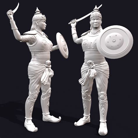 Rani Durgavati Statue 3D Print Sculpture 3D model 3D printable | CGTrader