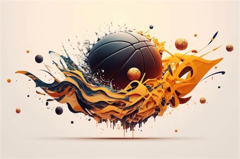 Premium Photo | Illustration of a basketball in 3d style futuristic sports concept ai generation