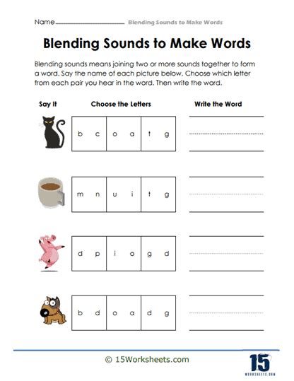 Blending Sounds Worksheets - 15 Worksheets.com