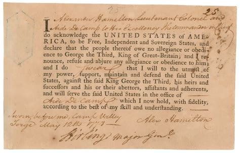 Loyalty oath signed by Benedict Arnold Arnold Warns of the attack on ...