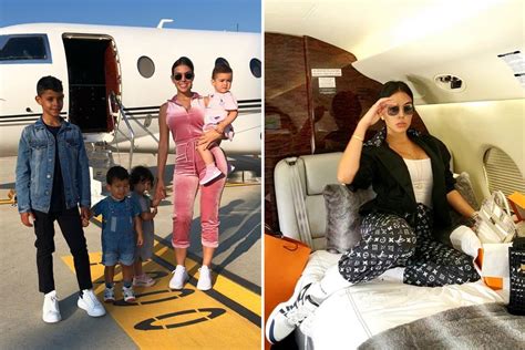 Georgina Rodriguez flies to Madrid on Cristiano Ronaldo's £20m private jet to give early ...