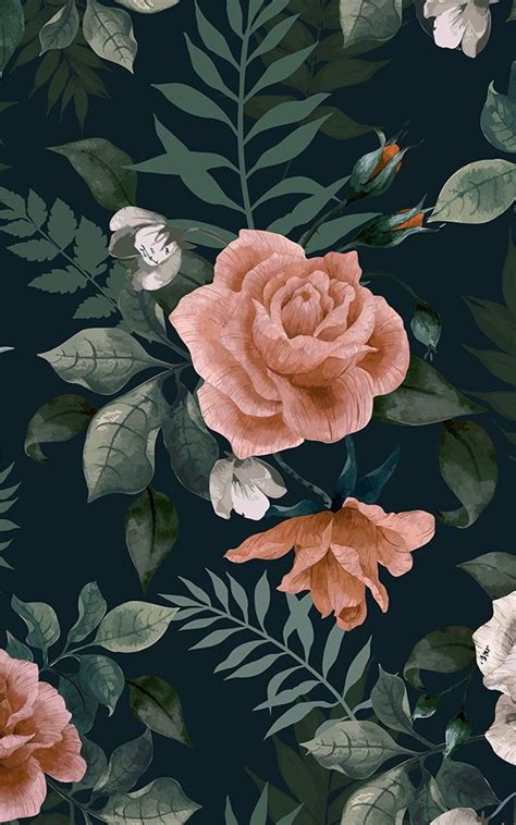 Dark Green Floral Wallpaper : Fay Dark Floral Wallpaper Ashley Woodson ...