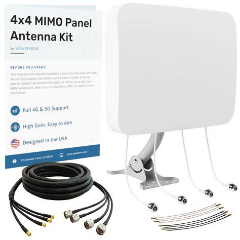 MIMO 4x4 Panel External Antenna Kit for 4G LTE/5G Hotspots & Routers - Waveform