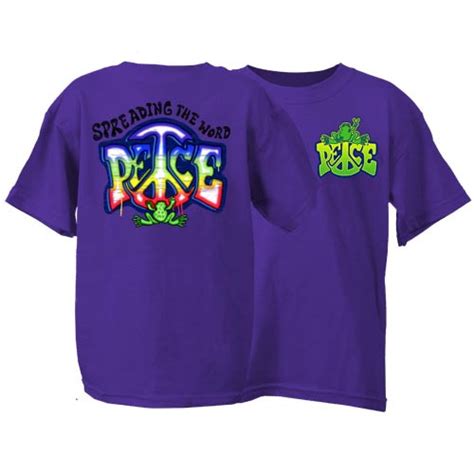 Peace Frogs Spread the Peace Short Sleeve Kids T-Shirt, Youth: Peace Frogs