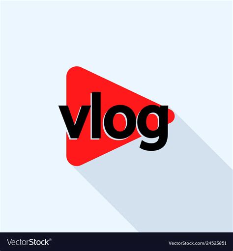 Popular vlog logo flat style Royalty Free Vector Image