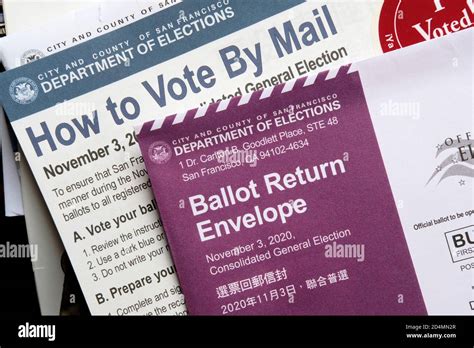 Official ballot return envelope for the November 3 2020 General ...