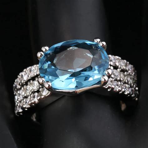 Distinctive Light Blue Zircon 925 Sterling Silver Party Jewelry ...