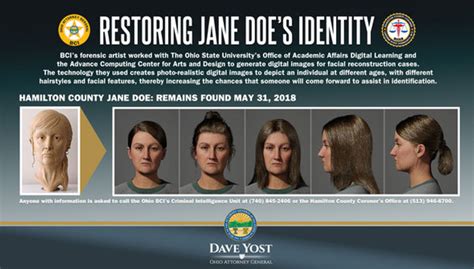 Digital Forensic Facial Reconstruction Completed for Cincinnati Jane Doe