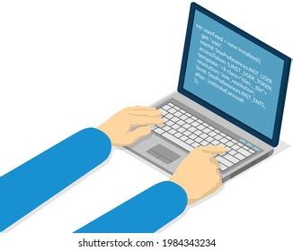 Person Working Laptop Typing On Keyboard Stock Vector (Royalty Free) 1984343234 | Shutterstock