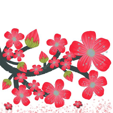 Cherry Blossom Red, Sakura, Flowers, Flowers Sakura PNG Transparent Clipart Image and PSD File ...