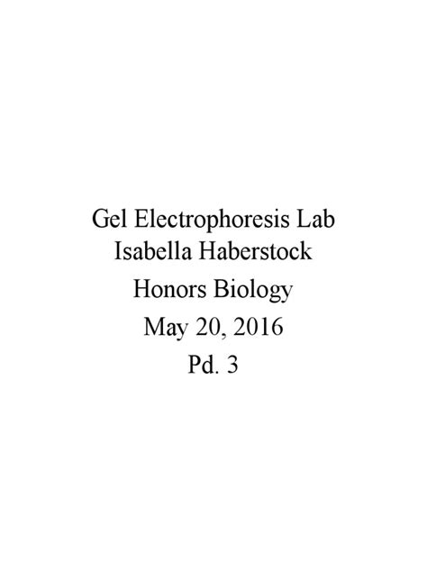 gel electrophoresis lab report | Gel Electrophoresis | Agarose Gel ...