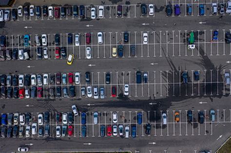 Premium Photo | Aerial view of a parking lot