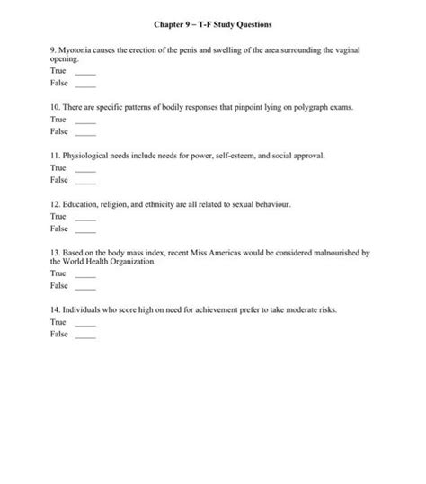 Solved Chapter 9 - T-F Study Questions 9. Myotonia causes | Chegg.com