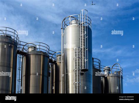 Boiler of a chemical plant and bird of prey hi-res stock photography ...