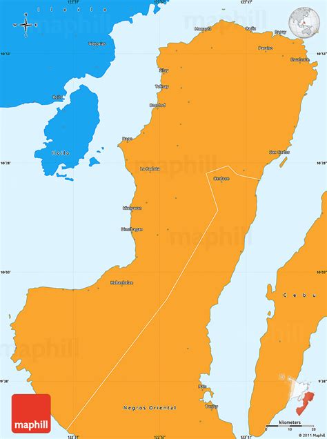 Political Simple Map of Negros Occidental