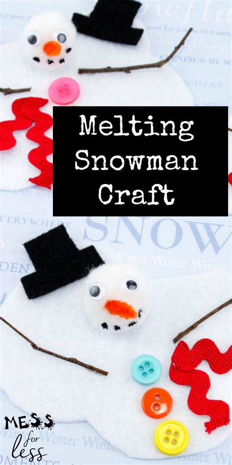 Melting Snowman Craft for Kids | Christmas art for kids, Snowman crafts ...