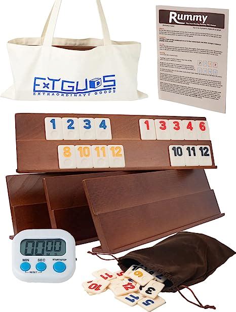 Amazon.com: Extguds Deluxe Rummy Cube Game Set, 106 Tiles Rummy Cube Game,Classic Wooden Rummy ...