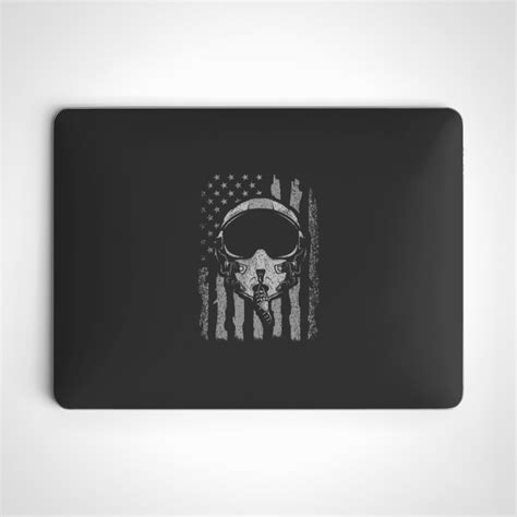 Jet Fighter Pilot Helmet American Flag Laptop Skins sold by Nata_Self ...