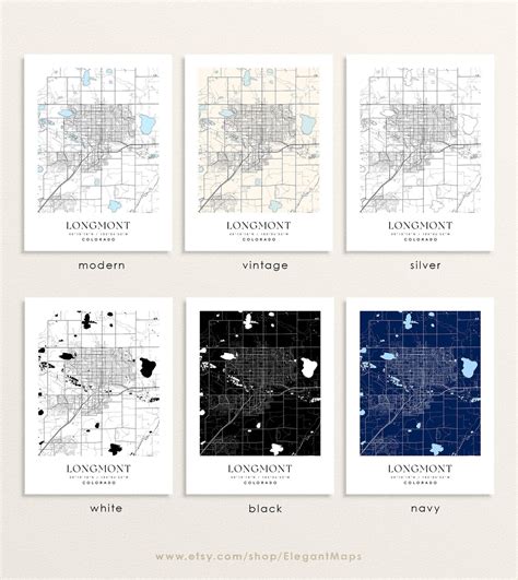 Longmont Colorado Map Longmont CO Map Longmont City Print | Etsy