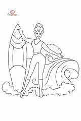 Barbie Surfing Coloring Pages sketch template