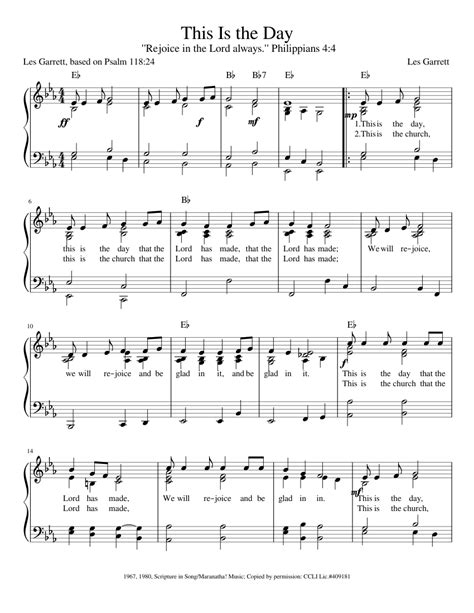 This Is the Day Sheet music for Piano (Solo) | Musescore.com