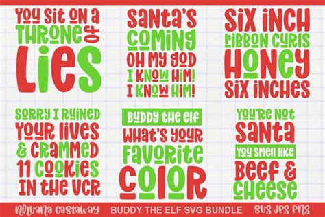 Buddy the Elf Quotes SVG Designs Graphic by Nirvana Castaway · Creative Fabrica