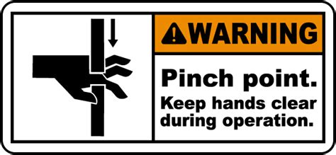 Pinch Point Keep Hands Clear Label J5605 - by SafetySign.com