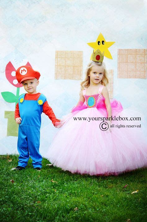 Princess Peach Costume by YourSparkleBox Sister Halloween Costumes, Twin Halloween, Holidays ...