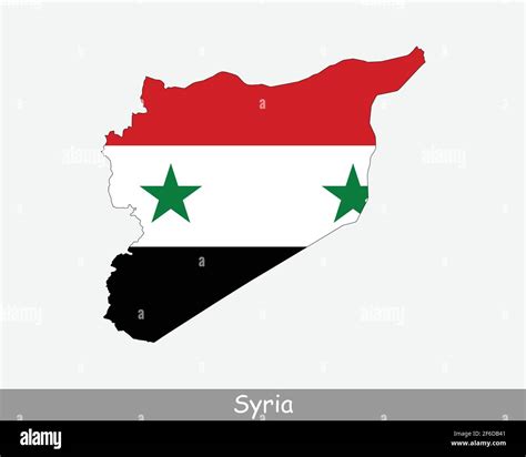 Syria Flag Map. Map of the Syrian Arab Republic with the Syrian ...