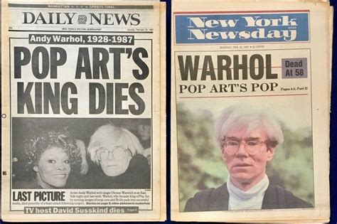 (after) Andy Warhol - Warhol Dies! Set of 5 NY Newspapers | Warhol ...