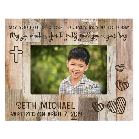 Baptism Frame Baptism Gift Boy 8x10 Picture Frame Wood Picture Frame ...